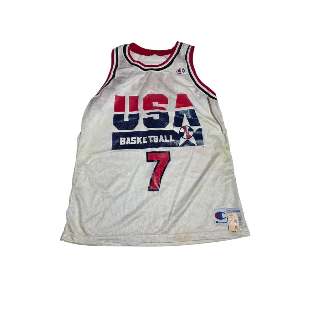 Vintage 1990s‎ Champion USA Basketball Larry Bird #7 Jersey Size 44 B2